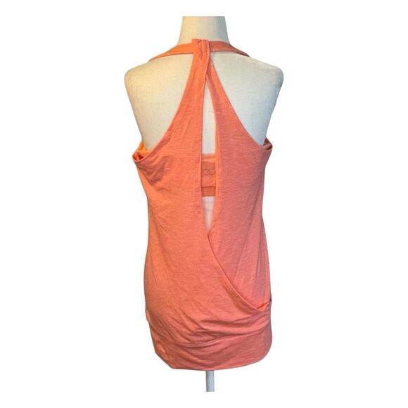 Calia Keyhole Back Double Layer Tank Top Guava Orange Knit S - Picture 4 of 9